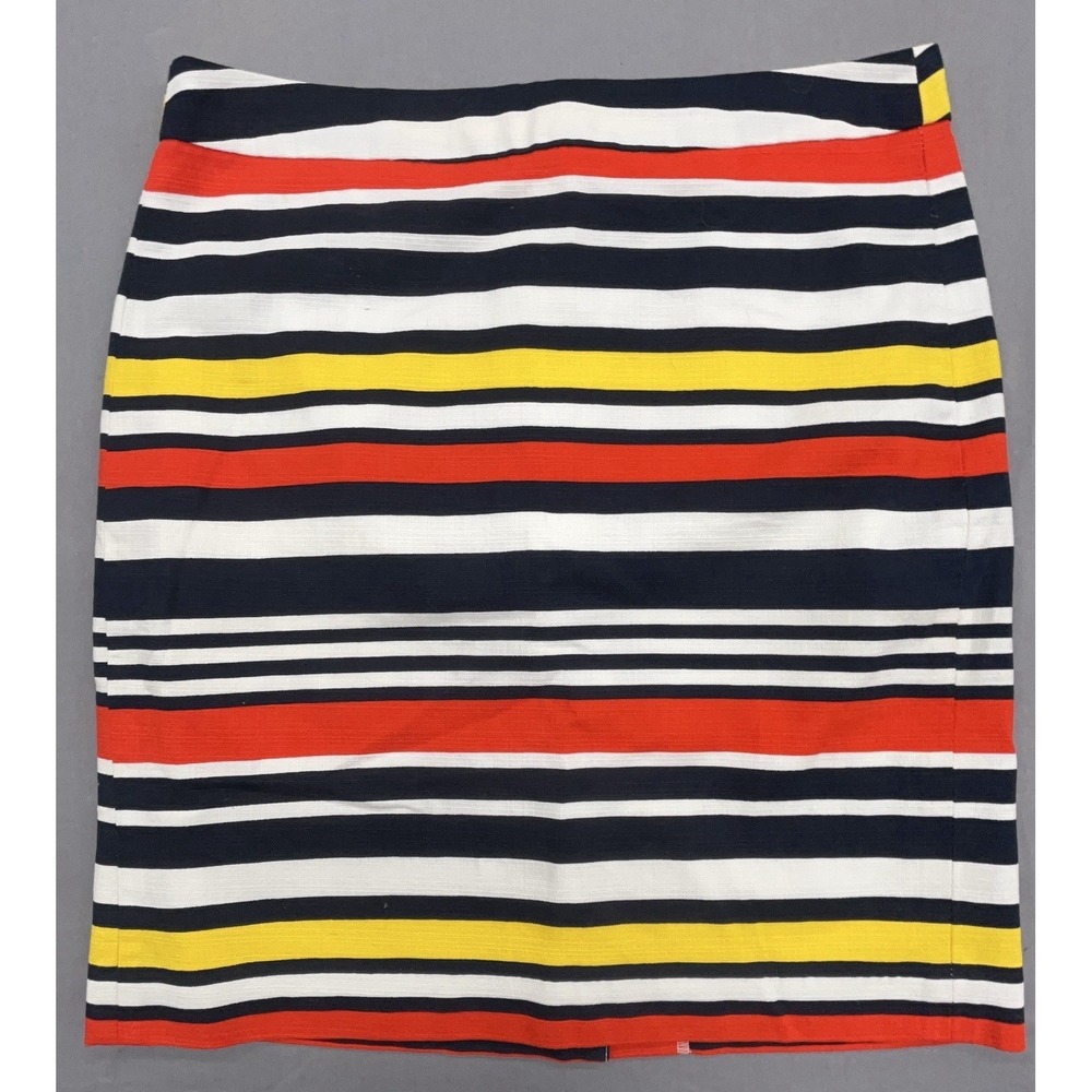 Banana Republic Pencil Skirt 8 Multicolor Striped Cotton Stretchβ Coastal Preppy